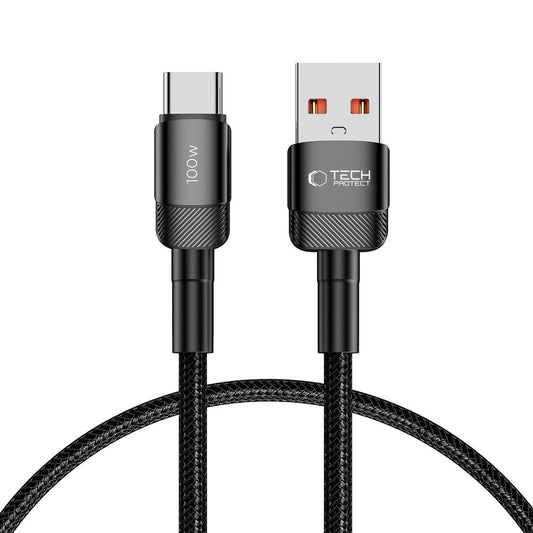 Data- og ladekabel USB-A - USB-C Tech-Protect Ultraboost EVO, 100 W, 0,5 m, svart