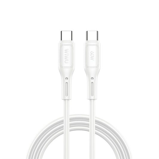 USB-C - USB-C data- og ladekabel WiWu Wi-C043E Starlink, 60W, 1m, hvit