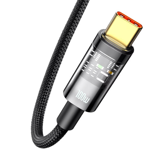 USB-A til USB-C Data- og Ladekabel Baseus Explorer, 100W, 2m, Svart CATS000301