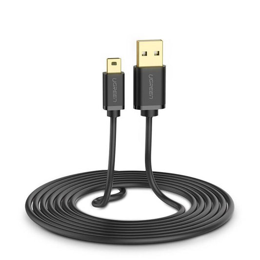 USB-A - miniUSB data- og ladekabel UGREEN US132, 18W, 1m, svart
