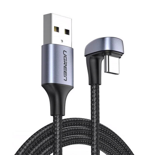 Data- og ladekabel USB-A - USB-C UGREEN US311 Vinklet, 18 W, 1 m, grå