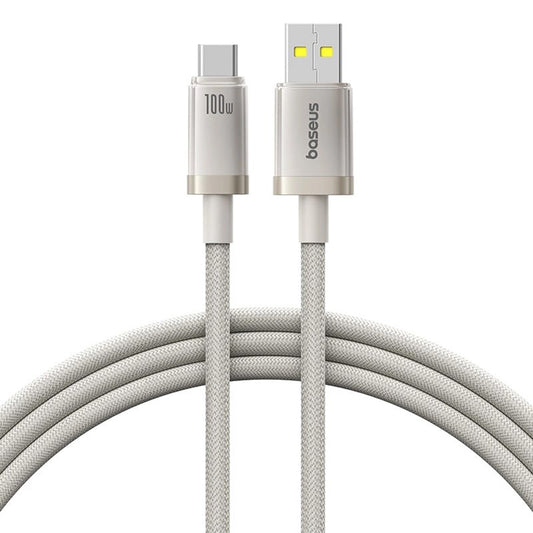 USB-A - USB-C Baseus Titanium data- og ladekabel, 100W, 1m, Sølv P10378102G21-00
