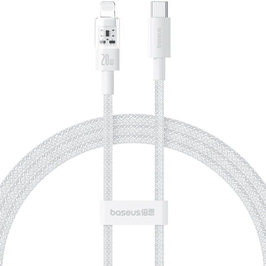 Data- og ladekabel USB-C - Lightning Baseus Gem, 20W, 1m, Hvit P10373001211-00