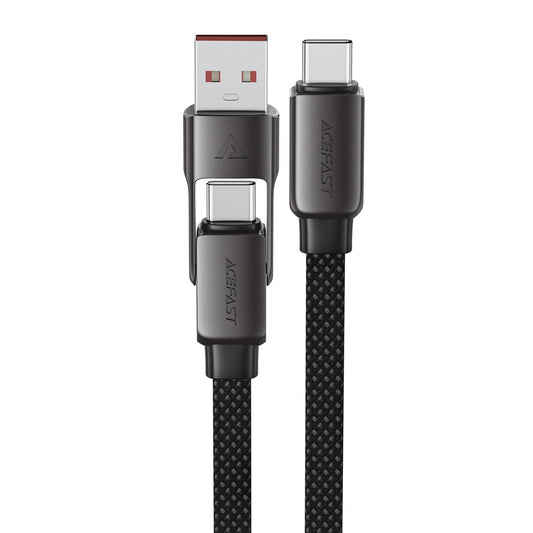 USB-C - USB-A / USB-C Acefast C13-05 data- og ladekabel, 60W, 0.2m, Svart