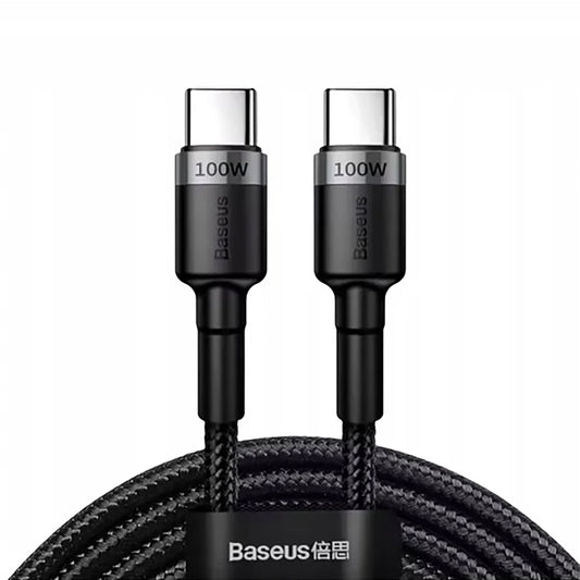 USB-C til USB-C Baseus Cafule data- og ladekabel, 100W, 2m, Grå CATKLF-BLG1