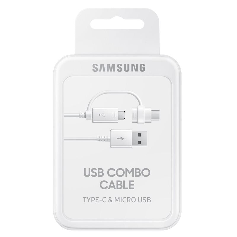 Data- og ladekabel USB-A - USB-C / microUSB Samsung Combo 2in1, 18W, 1.5m, Hvit EP-DG930DWEGWW