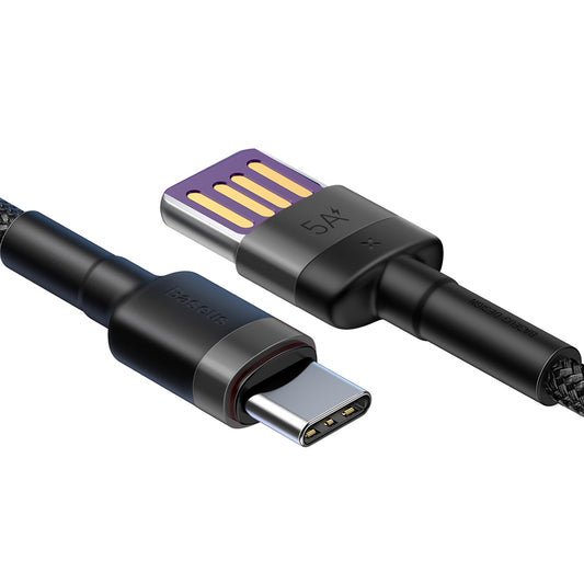 Data- og ladekabel USB-A til USB-C Baseus HW hurtiglading, 40 W, 1 m, grå CATKLF-PG1 CATKLF-PG1
