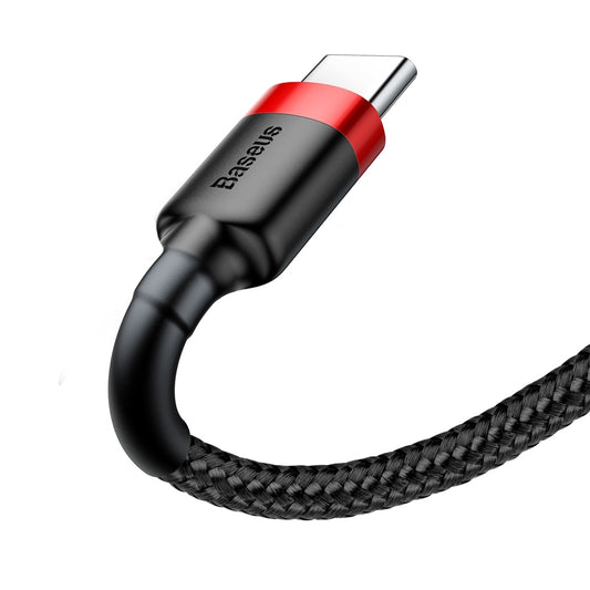 Data- og ladekabel USB-A - USB-C Baseus Cafule, 60W, 1m, rød CATKLF-B91