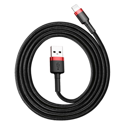 Data- og ladekabel USB-A - Lightning Baseus Cafule, 18W, 1m, svart CALKLF-B19