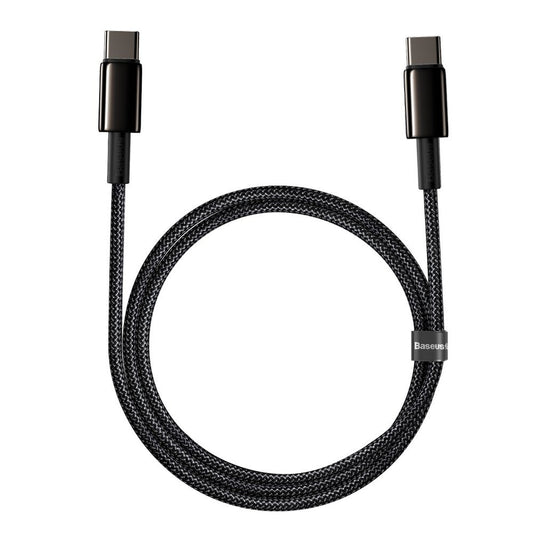 USB-C data- og ladekabel - USB-C Baseus Tungsten Baseus Tungsten Gold, 100 W, 1 m, svart CATWJ-01 CATWJ-01