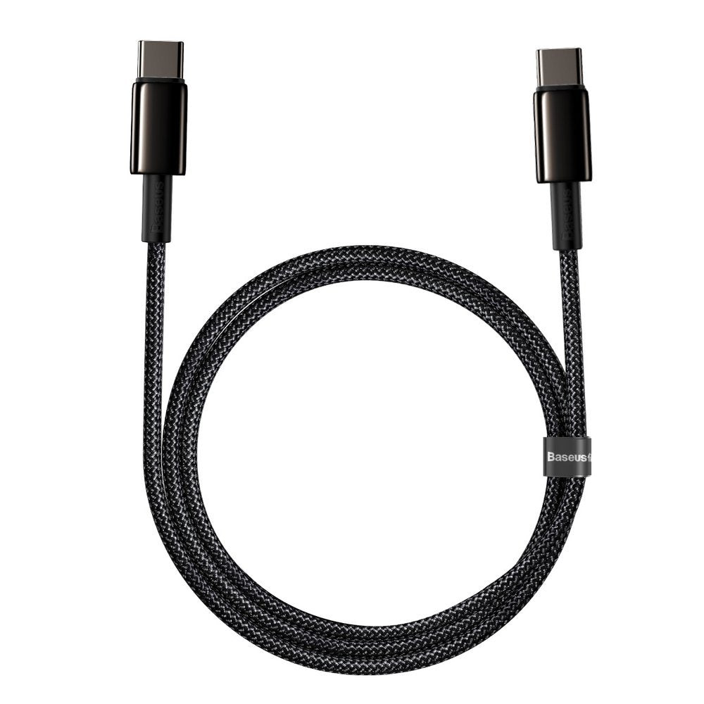 USB-C data- og ladekabel - USB-C Baseus Tungsten Baseus Tungsten Gold, 100 W, 2 m, svart CATWJ-A01 CATWJ-A01