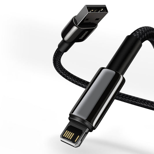 Baseus Tungsten Gold USB til Lightning data- og ladekabel, 2 m, 2,4 A, svart CALWJ-A01