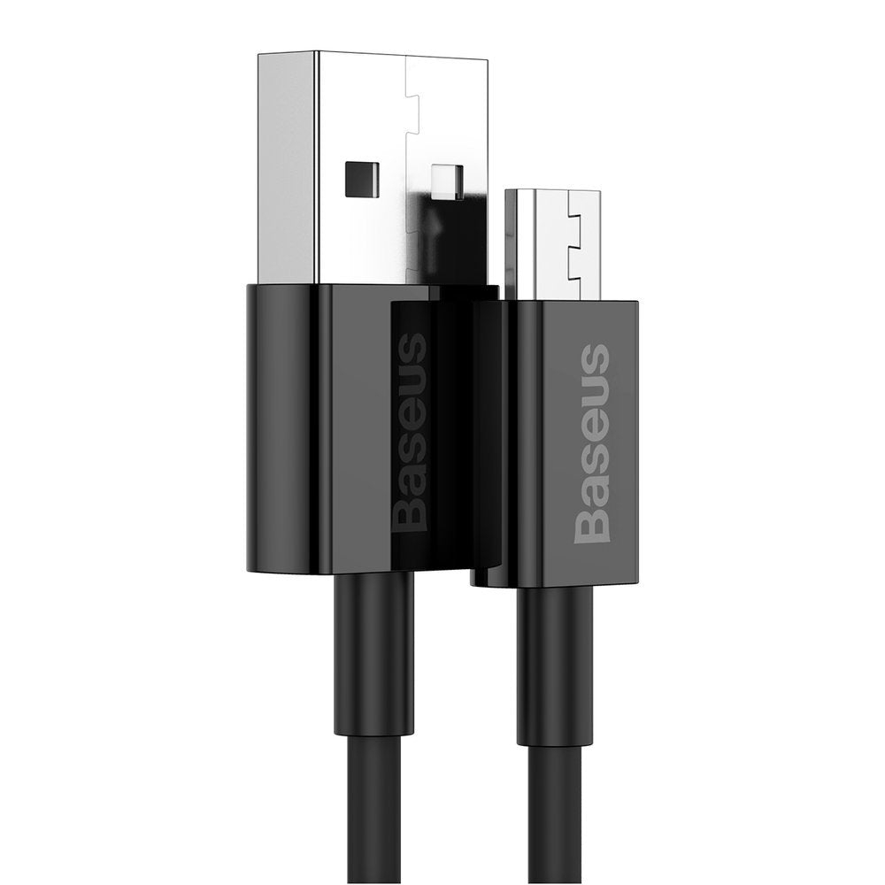 Baseus Superior Series USB-A - microUSB data- og ladekabel, 18 W, 1 m, svart CAMYS-01