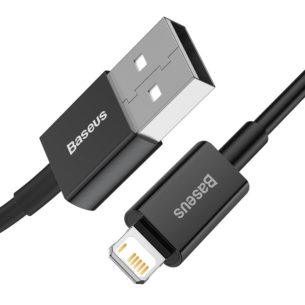 Data- og ladekabel USB-A - Lightning Baseus Superior Series, 20 W, 1 m, svart CALYS-A01