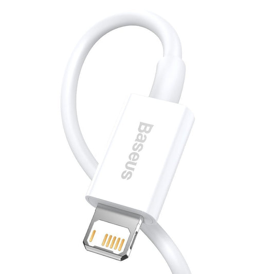 Data- og ladekabel USB-A - Lightning Baseus Superior Series, 20W, 1,5 m, hvit CALYS-B02