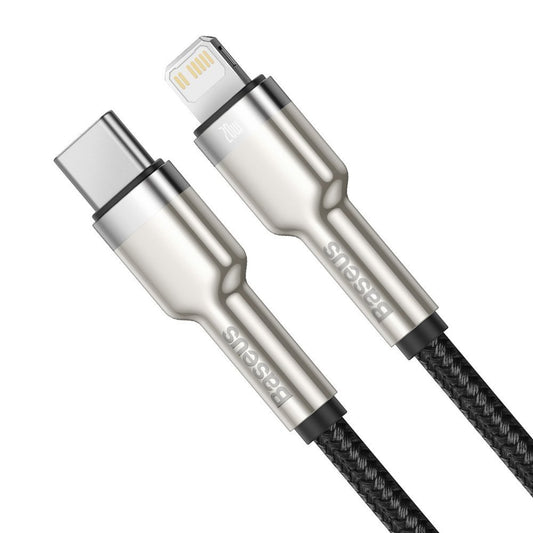 USB-C til Lightning data- og ladekabel Baseus Cafule Metal Series, 20W, 0,25 m, svart CATLJK-01