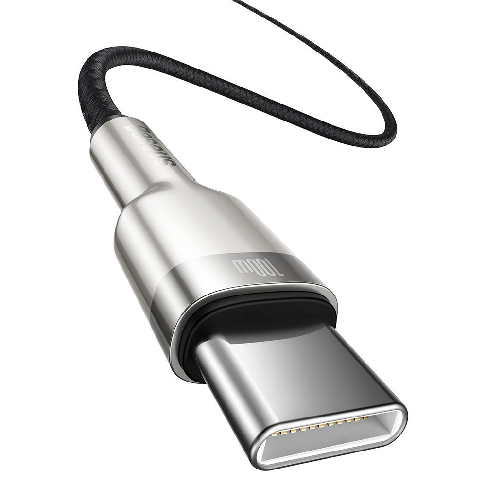 USB-C data- og ladekabel - USB-C Baseus Cafule Metal Series, 100 W, 1 m, svart CATJK-C01