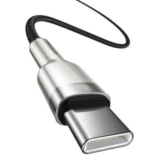USB-C data- og ladekabel - USB-C Baseus Cafule Metal Series, 100 W, 1 m, svart CATJK-C01