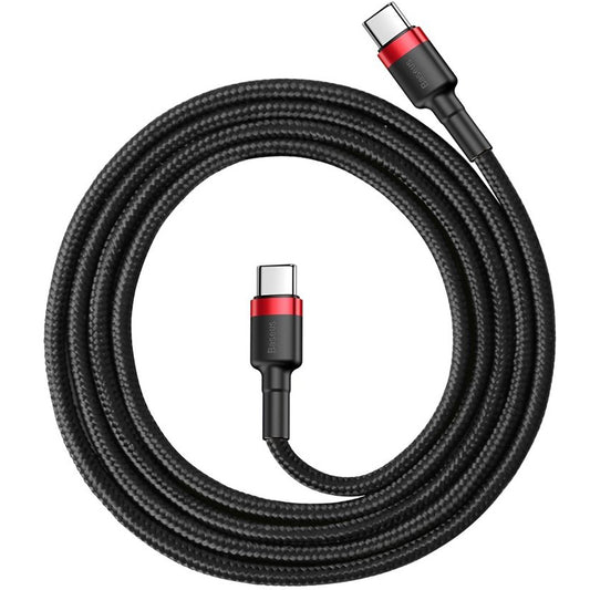 USB-C data- og ladekabel - USB-C Baseus Cafule, 60 W, 1 m, rød CATKLF-G91