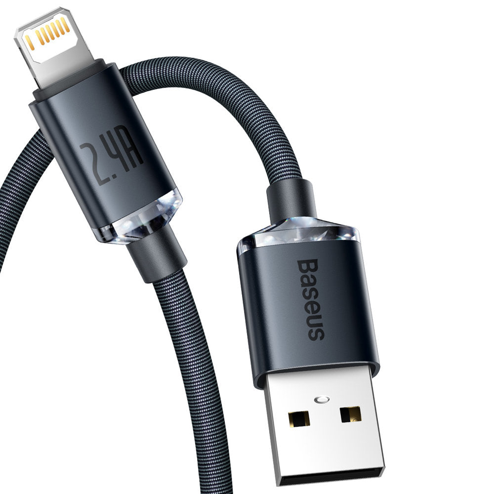 USB-A til Lightning data- og ladekabel Baseus Crystal Shine Series, 20W, 1,2m, svart CAJY000001