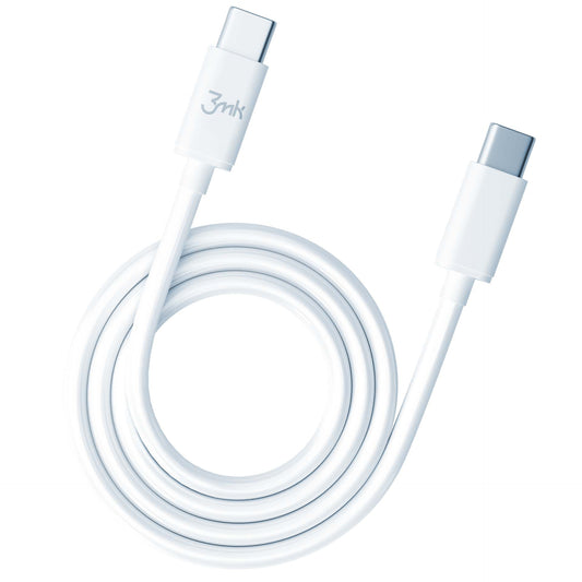 USB-C Data- og ladekabel - USB-C 3MK Hyper, 100W, 2m, Hvit