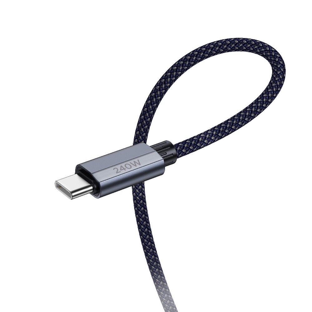 USB-C til USB-C data- og ladekabel HOCO U134, 240W, 1.8m, Grå