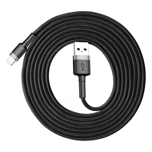 Data- og ladekabel USB-A - Lightning Baseus Cafule, 18W, 2m, Grå CALKLF-CG1 CALKLF-CG1