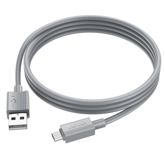 USB-A - microUSB Lade- og datakabel HOCO X107, 18W, 1m, Grå