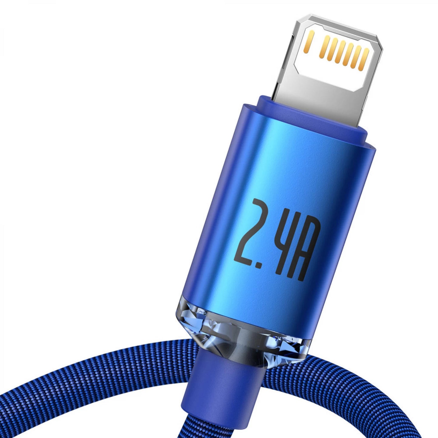 Baseus Crystal Shine Series USB-A - Lightning data- og ladekabel, 18 W, 2 m, blå CAJYY000103
