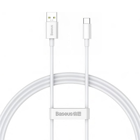 Baseus Superior Series USB-A til USB-C data- og ladekabel, 65 W, 1 m, hvit CAYS000902