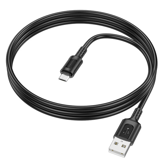 Data- og ladekabel USB-A - microUSB Borofone BX111 Feliz, 18W, 1m, svart