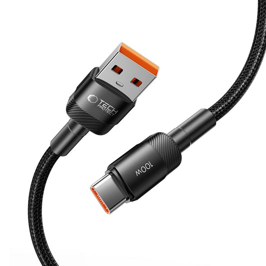 Data- og ladekabel USB-A - USB-C Tech-Protect Ultraboost EVO, 100 W, 0,5 m, svart