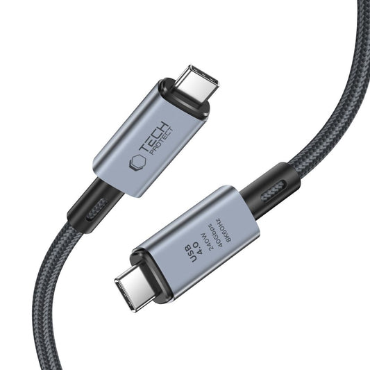 USB-C data- og ladekabel - USB-C Tech-Protect Ultraboost Max, 240 W, 2 m, grå