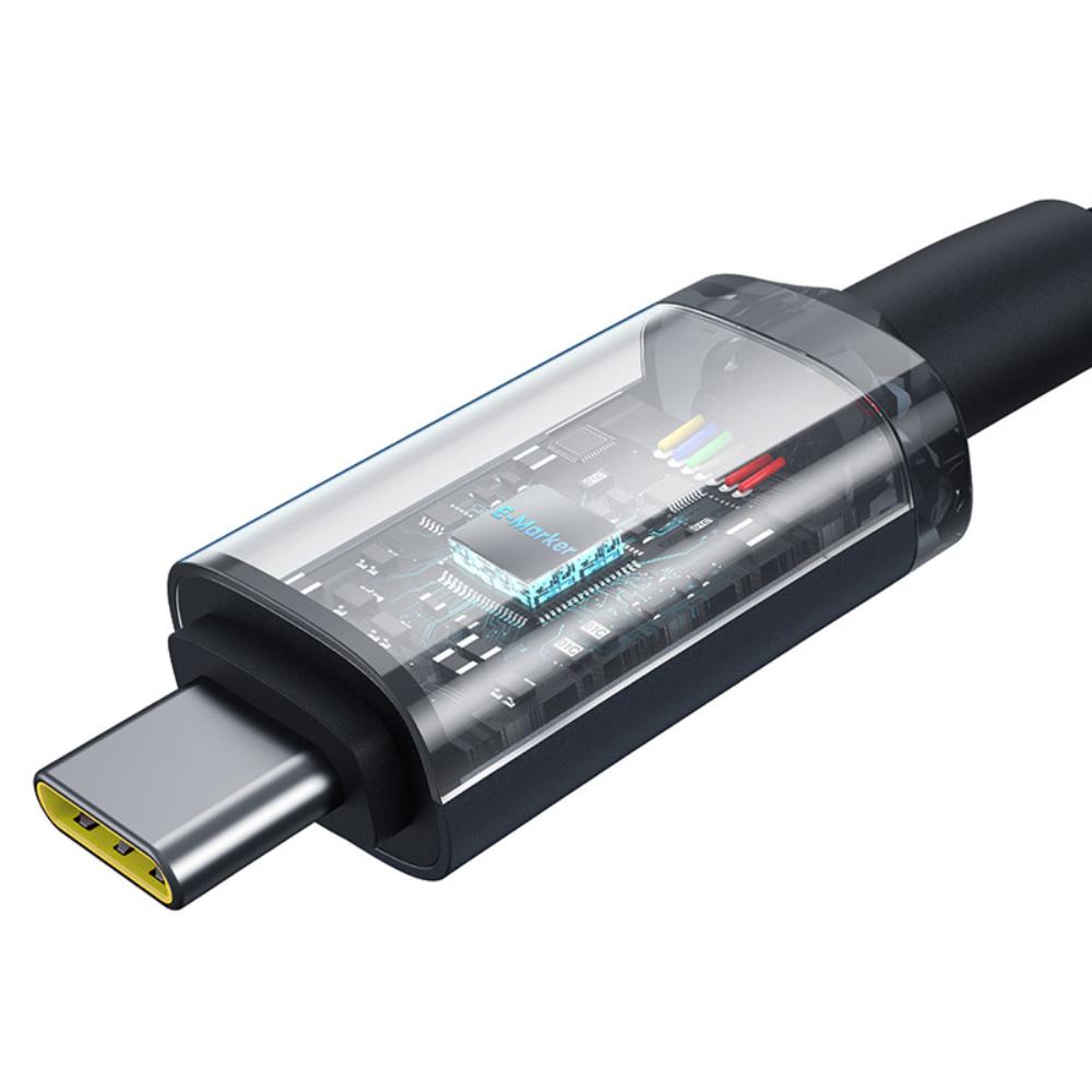 USB-C Data- og Ladekabel - USB-C Baseus Crystal Shine Series, 100W, 1.5m, Svart P10318204111-00