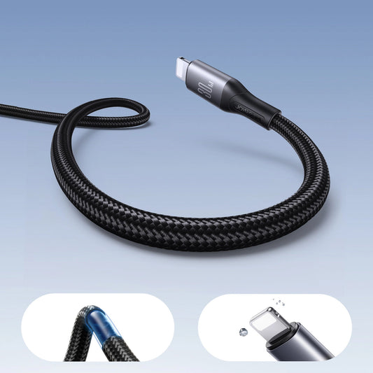 USB-C til Lightning Joyroom S-A28 Flash data- og ladekabel, 30W, 1m, Svart