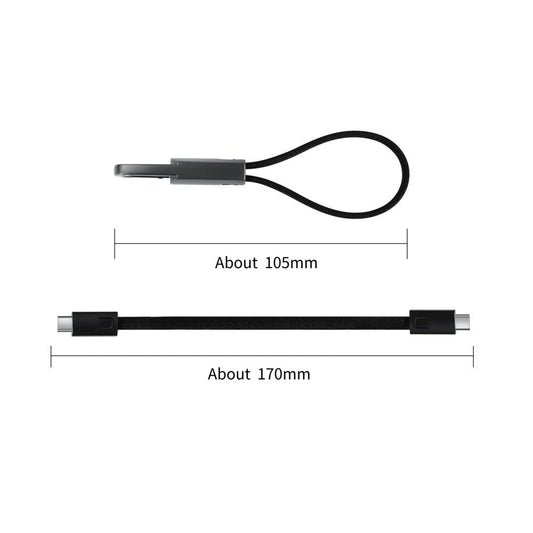 USB-C til USB-C Tech-Protect UltraBoost DNA Nøkkelring, 60W, 0.17m, Grå