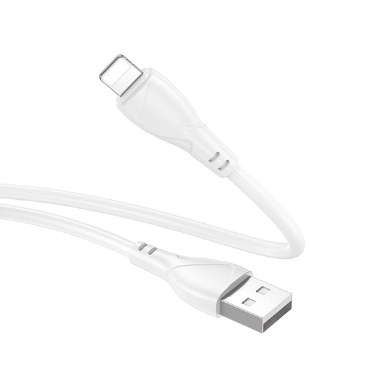 USB-A - Lightning Borofone BX121 Energy data- og ladekabel, 18W, 1m, Hvit