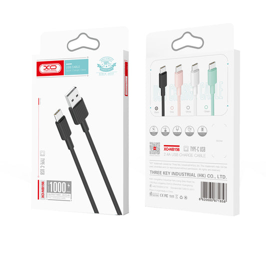 Data- og ladekabel USB-A - USB-C XO Design NB156, 60W, 1m, Hvit