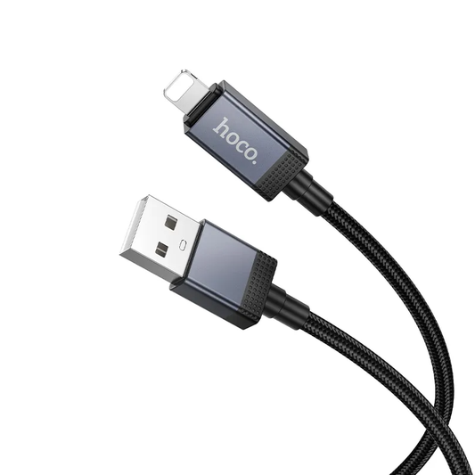 USB-A - Lightning Lade- og Datakabel HOCO X118 Display, 12W, 1m, Svart