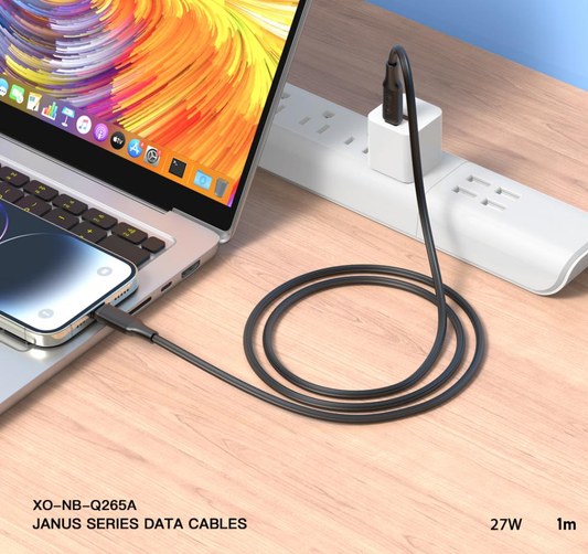USB-C til Lightning Data- og Ladekabel XO Design NB-Q265A, 27W, 1m, Svart