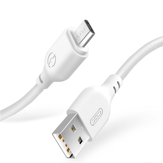 Data- og ladekabel USB-A - microUSB XO Design NB103, 18W, 1m, Hvit