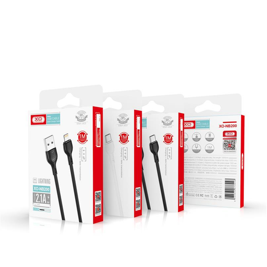 USB-A - microUSB Data og Ladekabel XO Design NB200, 10W, 1m, Hvit