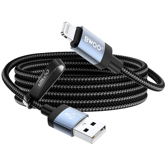 USB-A til Lightning data- og ladekabel BWOO BO-X401L, 18W, 1m, svart