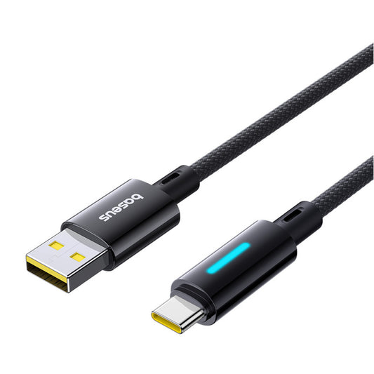 USB-A - USB-C Baseus Lit Button Control data- og ladekabel, 100W, 2m, Svart P10379002121-01