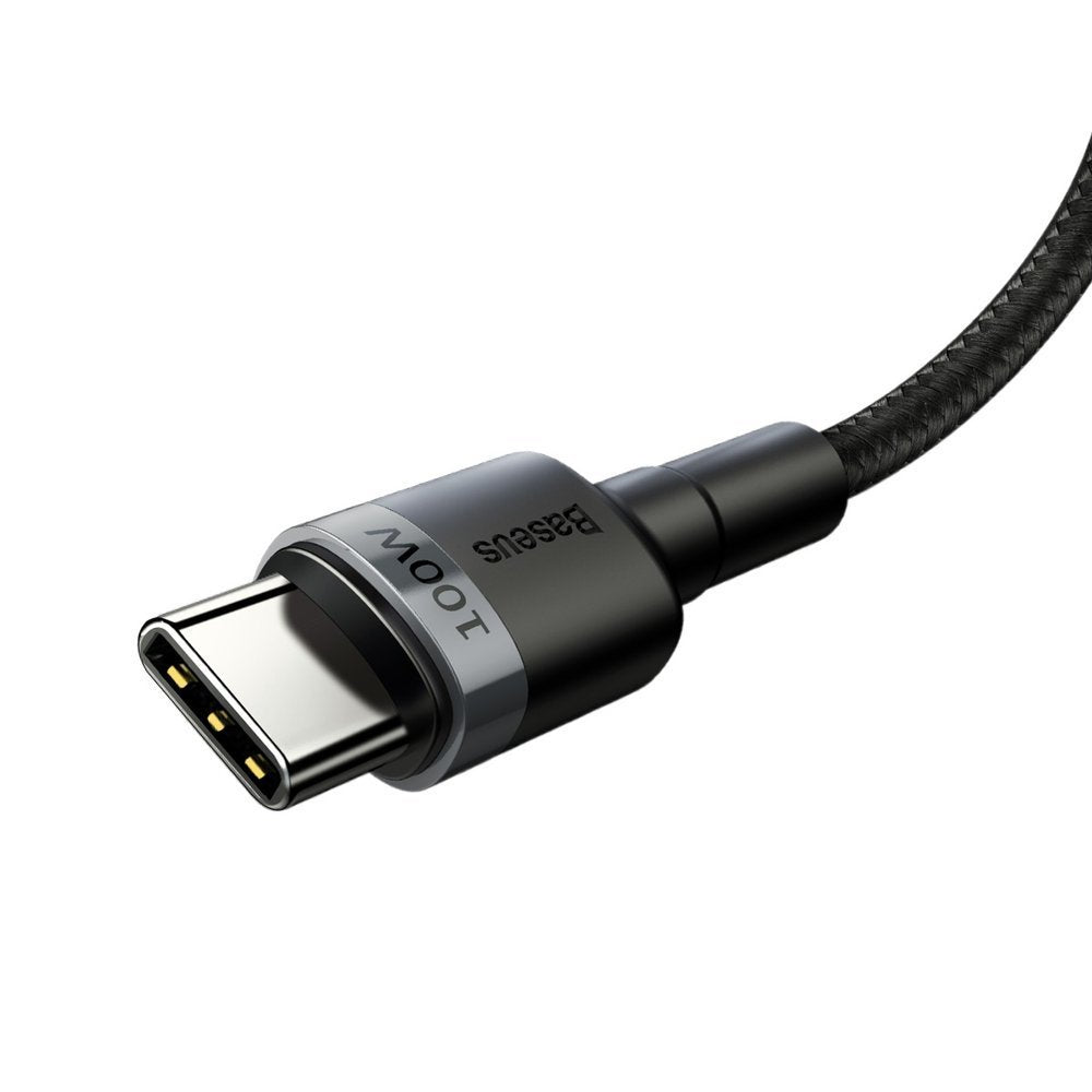 USB-C data- og ladekabel - USB-C Baseus Cafule, 100 W, 2 m, grå CATKLF-ALG1