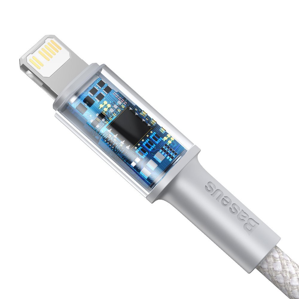 Baseus Flettet USB-C - Lightning data- og ladekabel med høy tetthet, 20 W, 2 m, hvit CATLGD-A02