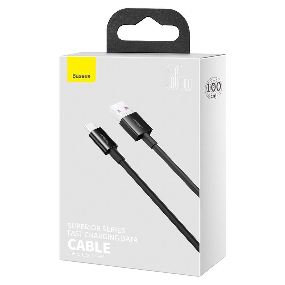 Baseus Superior USB-A til USB-C data- og ladekabel, 66 W, 2 m, svart CATYS-A01