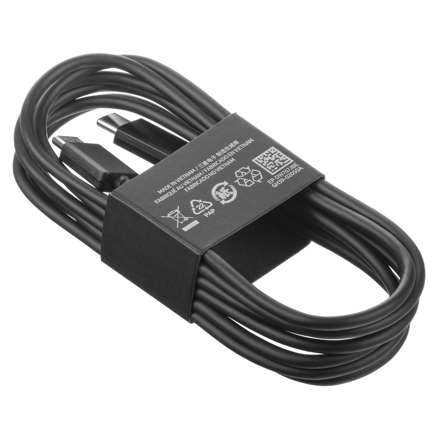 USB-C data- og ladekabel - USB-C Samsung EP-DW767JBE, 25W, 1.8m, Svart GP-TOU021RFCBW