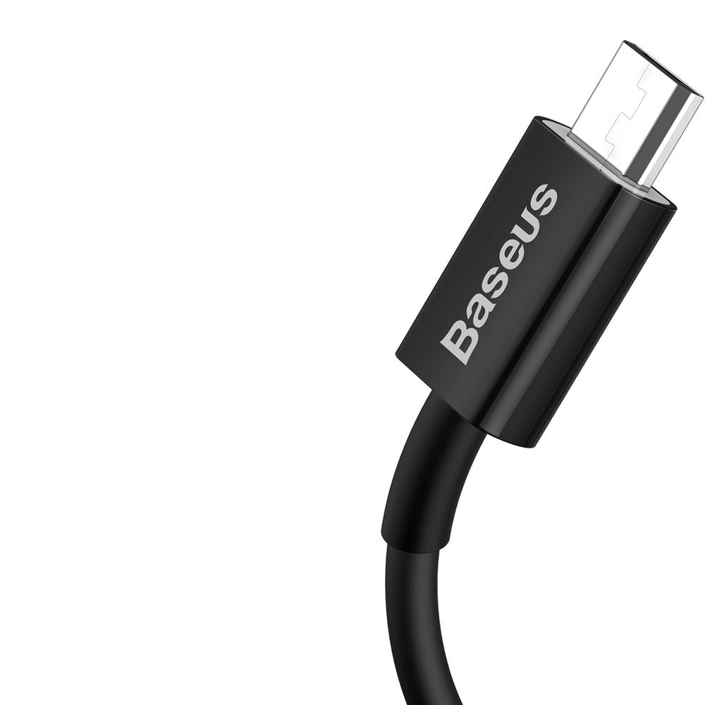 Baseus Superior Series USB-A - microUSB data- og ladekabel, 18 W, 1 m, svart CAMYS-01