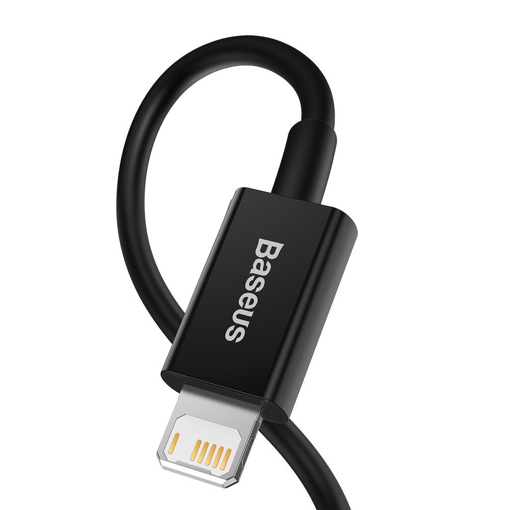 Data- og ladekabel USB-A - Lightning Baseus Superior Series, 20 W, 1 m, svart CALYS-A01